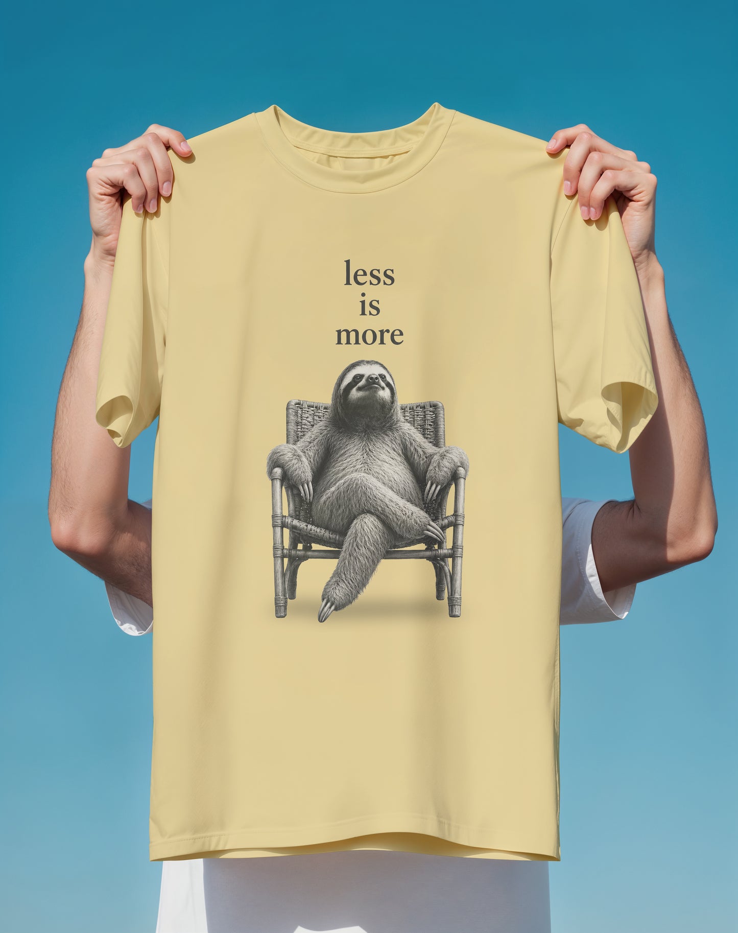 Less Is More Sloth Minimalist – garment-dyed relaxed fit tee – Slow Life Club