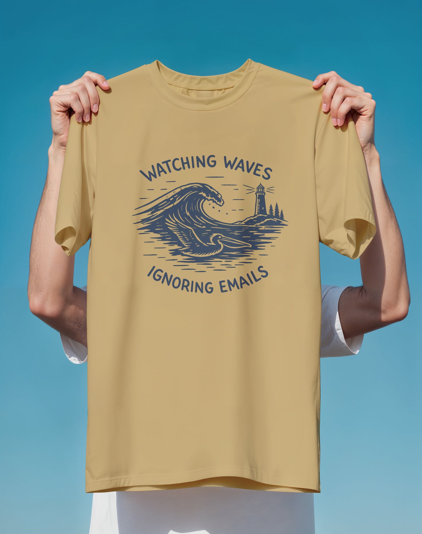Watching Waves Ignoring Emails Surf – garment-dyed relaxed fit tee – Slow Life Club