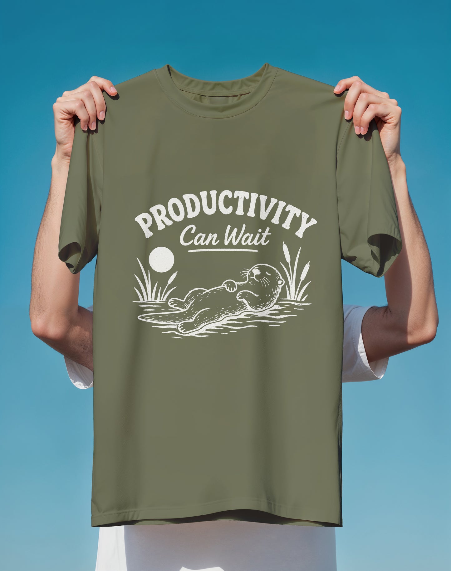 Productivity Can Wait Otter – garment-dyed relaxed fit tee – Slow Life Club