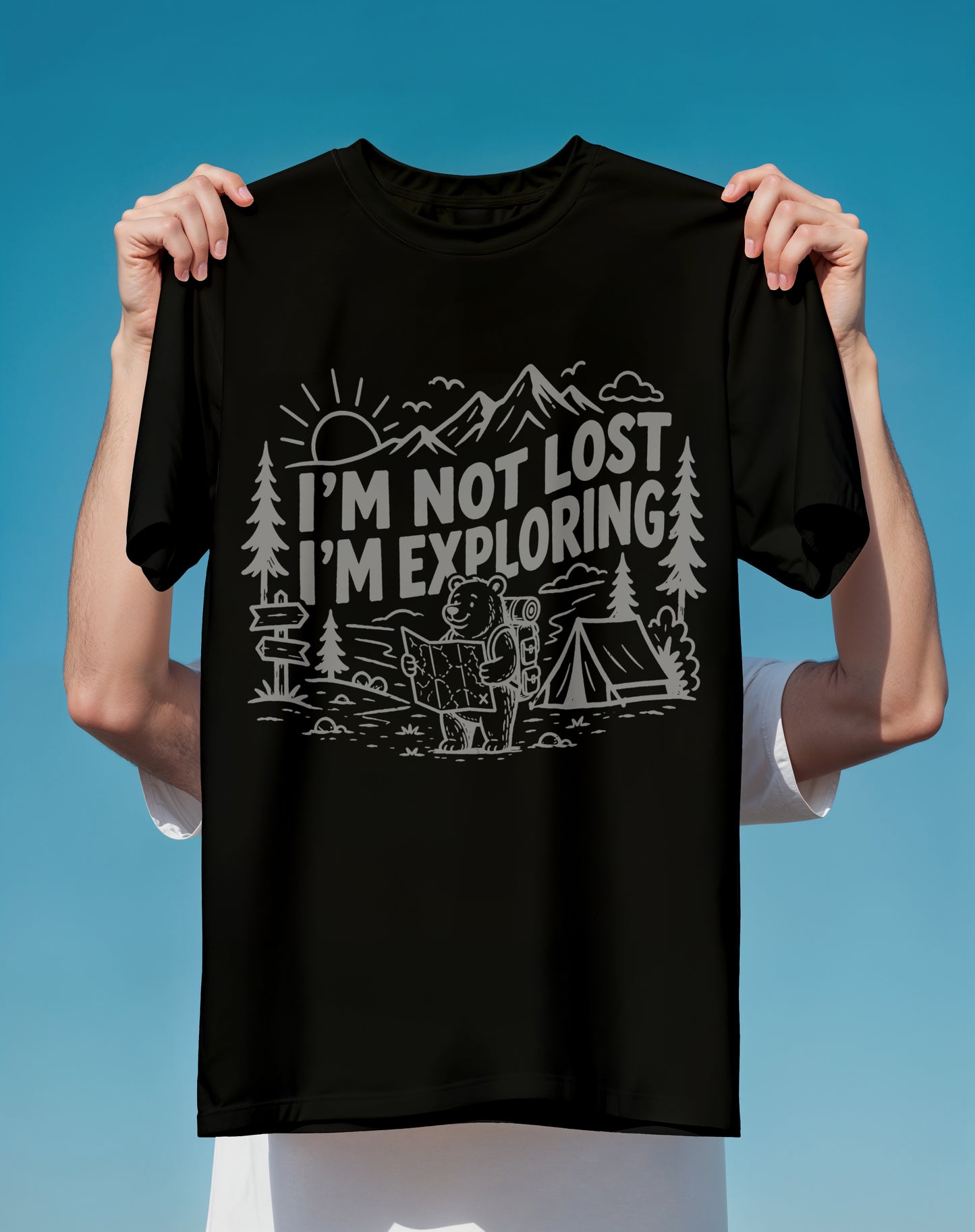 Not Lost Just Exploring Camping – garment-dyed relaxed fit tee – Slow Life Club