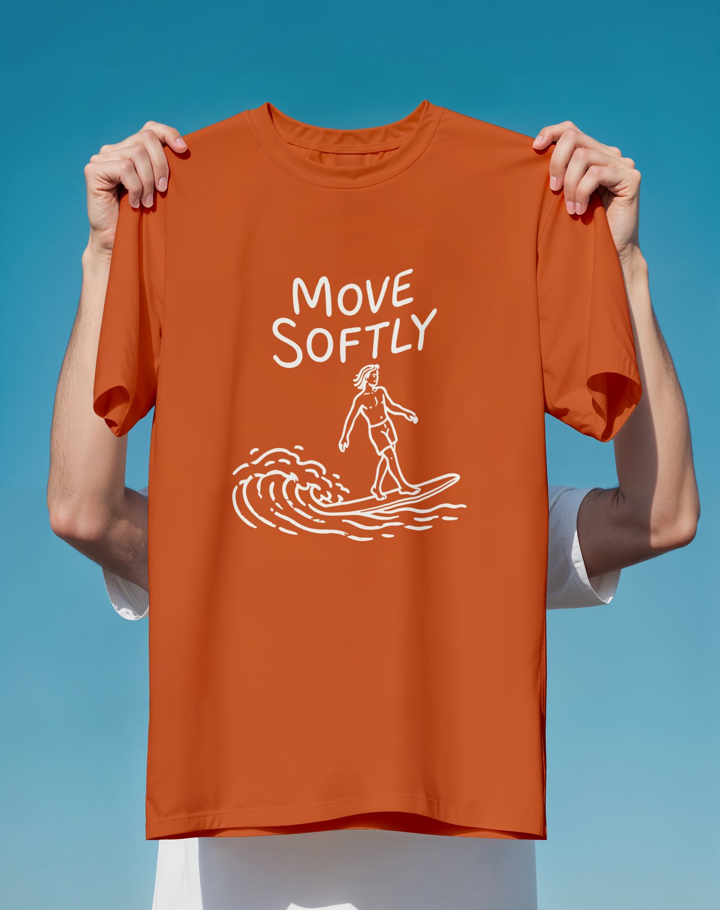 Move Softly Pink Surf – Comfort Colors heavyweight graphic tee – Slow Life Club