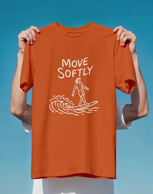 Move Softly Pink Surf – Comfort Colors heavyweight graphic tee – Slow Life Club