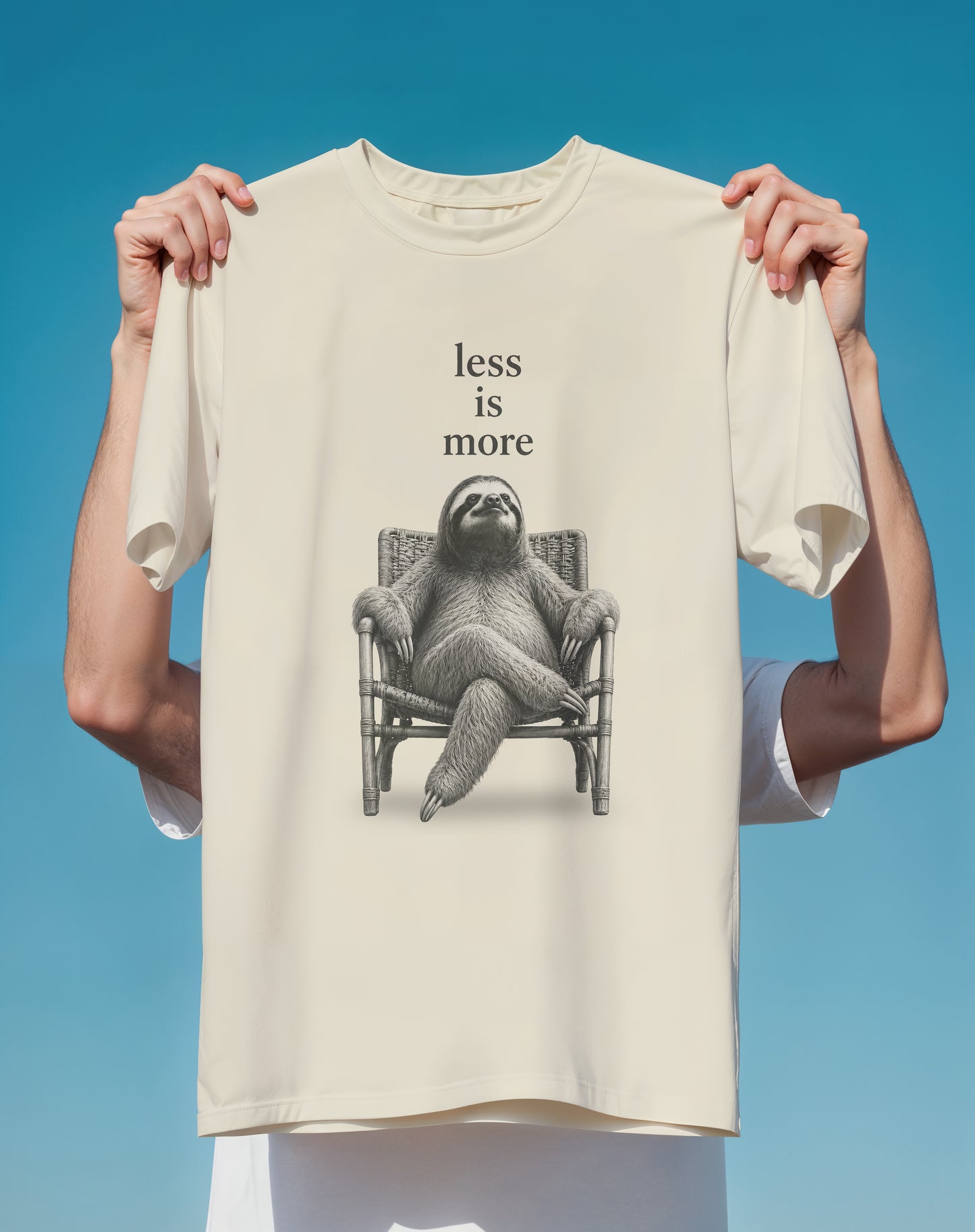 Less Is More Sloth Minimalist – garment-dyed relaxed fit tee – Slow Life Club