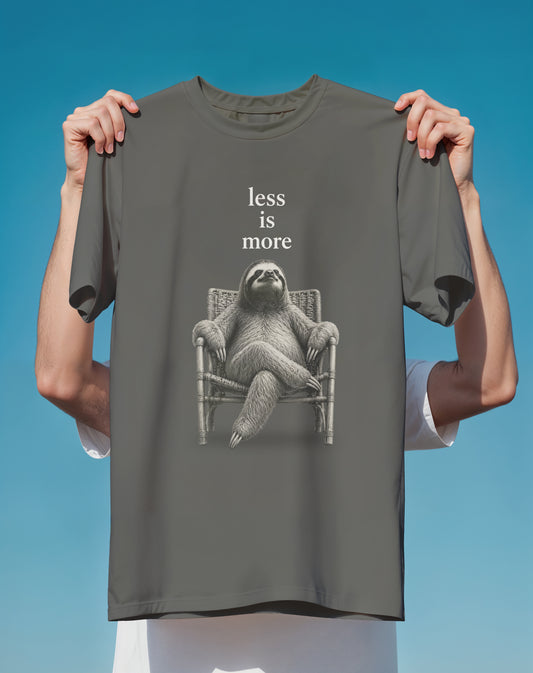 Less Is More Sloth Minimalist – Comfort Colors heavyweight graphic tee – Slow Life Club