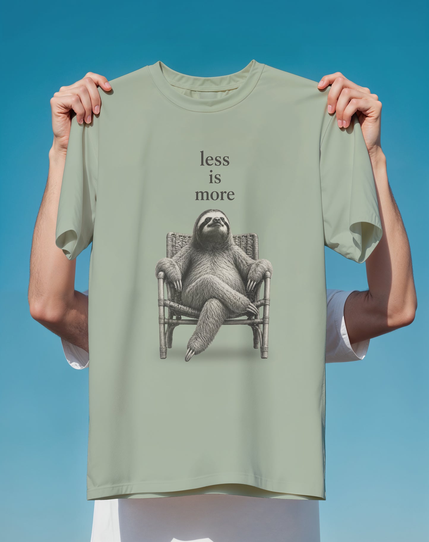 Less Is More Sloth Minimalist – garment-dyed relaxed fit tee – Slow Life Club