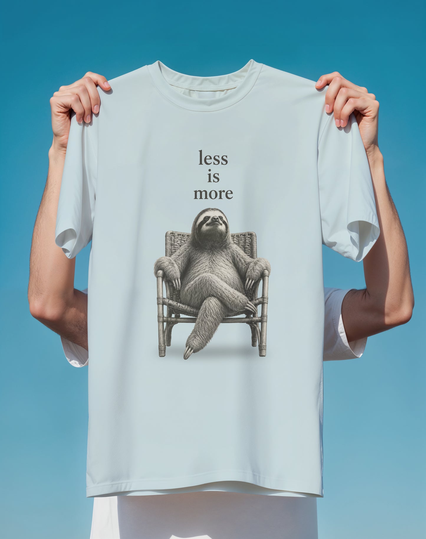 Less Is More Sloth Minimalist – garment-dyed relaxed fit tee – Slow Life Club