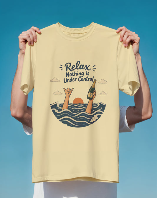 Relax Nothing Is Under Control – Comfort Colors heavyweight graphic tee – Slow Life Club