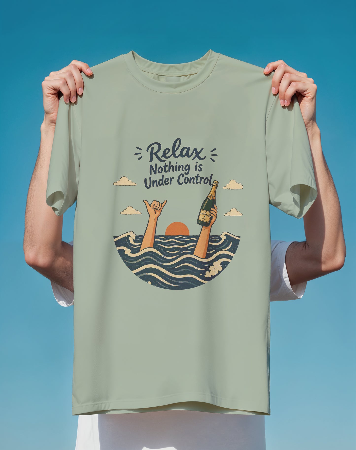Relax Nothing Is Under Control – garment-dyed relaxed fit tee – Slow Life Club