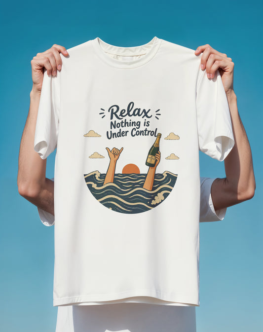 Relax Nothing Is Under Control graphic tee back design – Comfort Colors – Slow Life Club