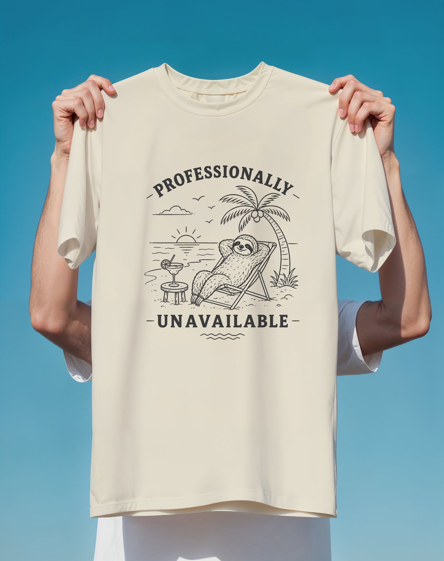 Professionally Unavailable Sloth – garment-dyed relaxed fit tee – Slow Life Club