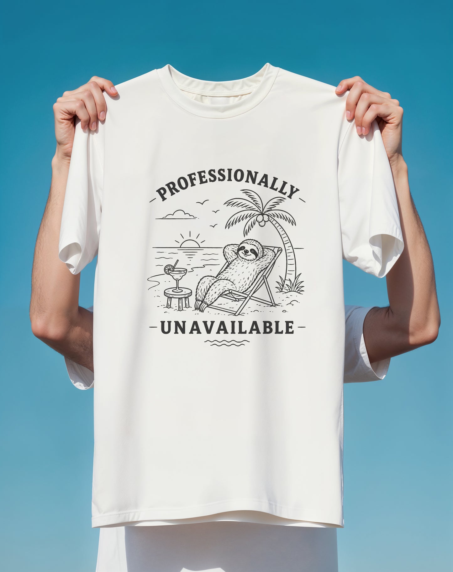 Professionally Unavailable Sloth graphic tee back design – Comfort Colors – Slow Life Club