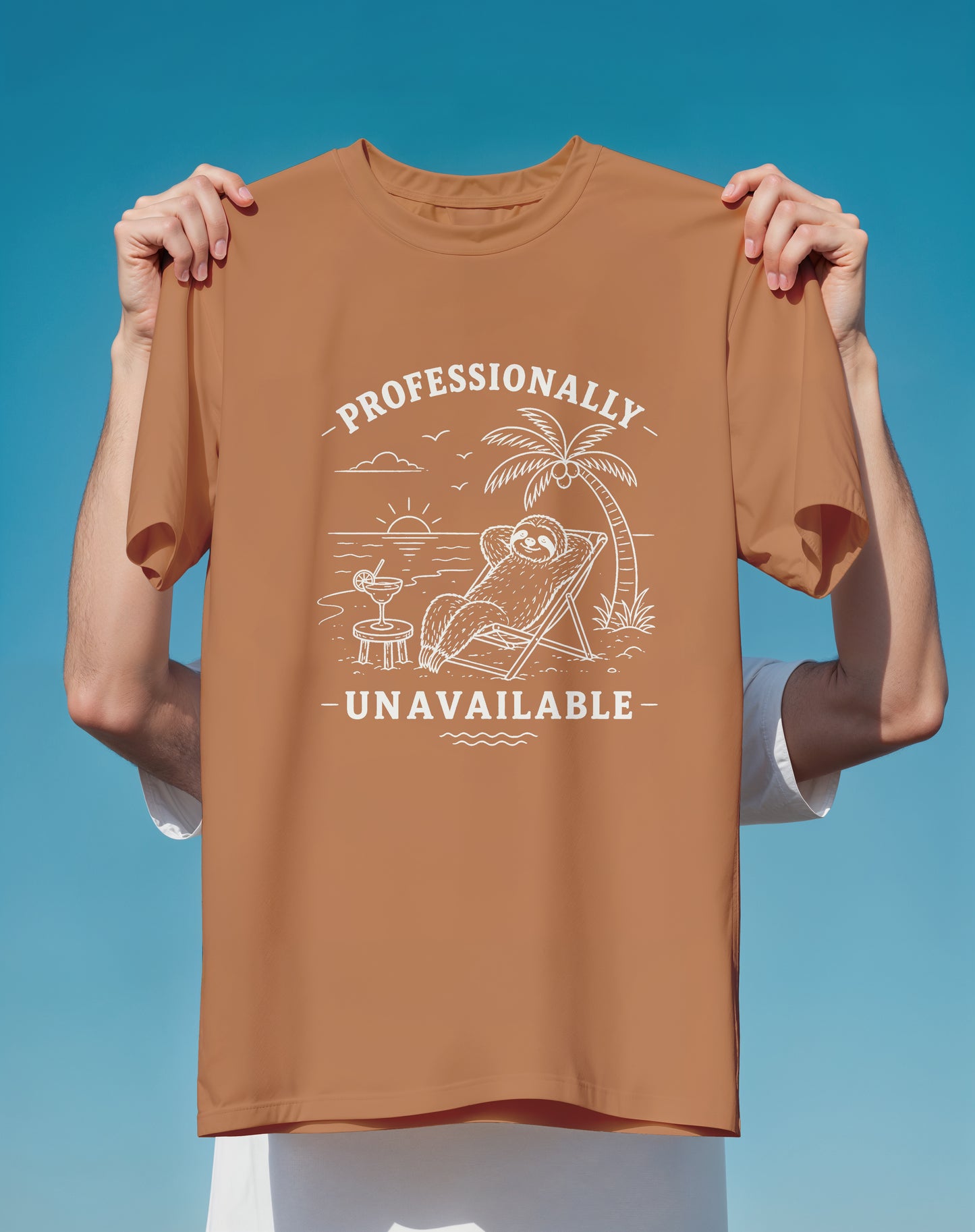 Professionally Unavailable Sloth – garment-dyed relaxed fit tee – Slow Life Club