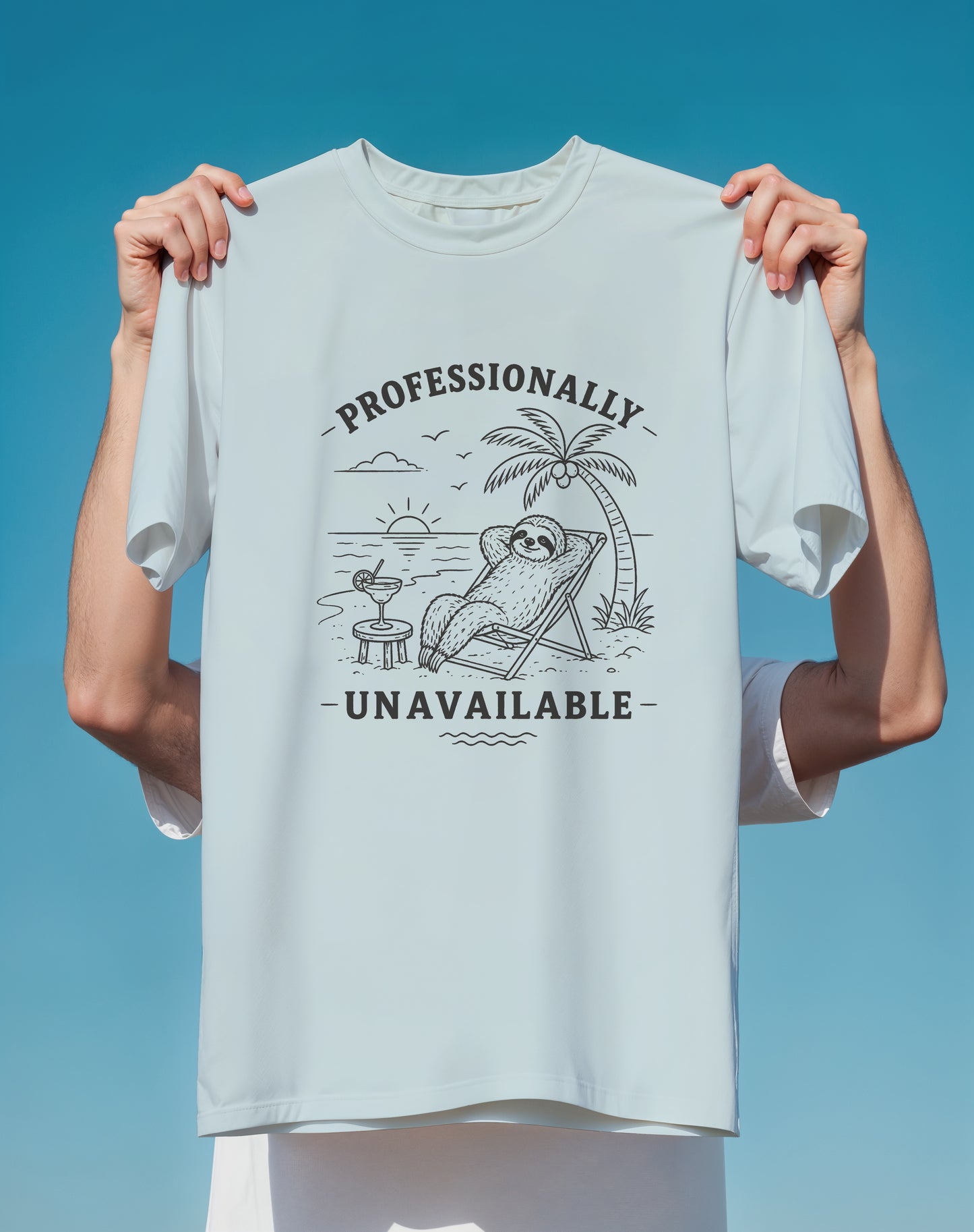 Professionally Unavailable Sloth – garment-dyed relaxed fit tee – Slow Life Club