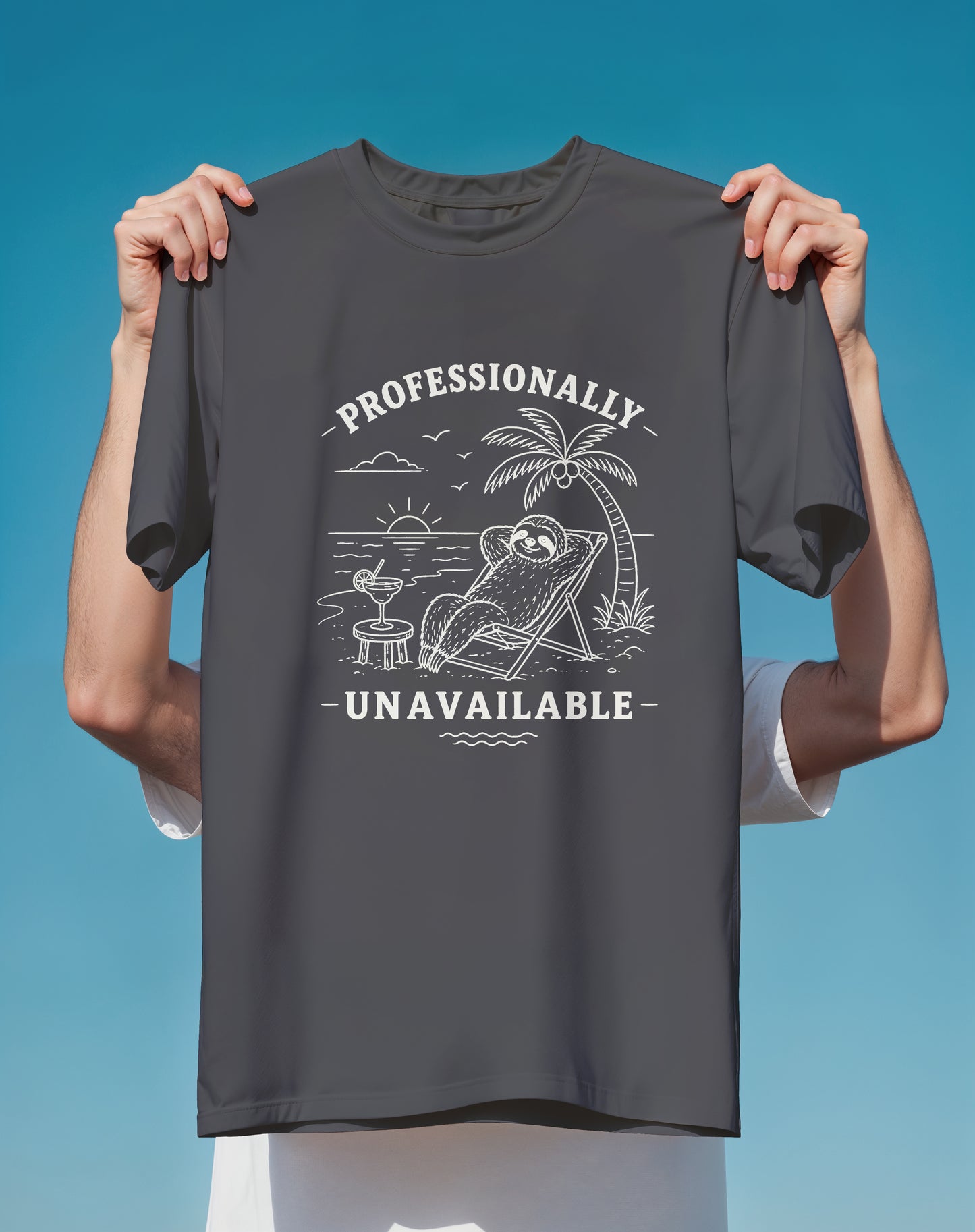 Professionally Unavailable Sloth – Comfort Colors heavyweight graphic tee – Slow Life Club