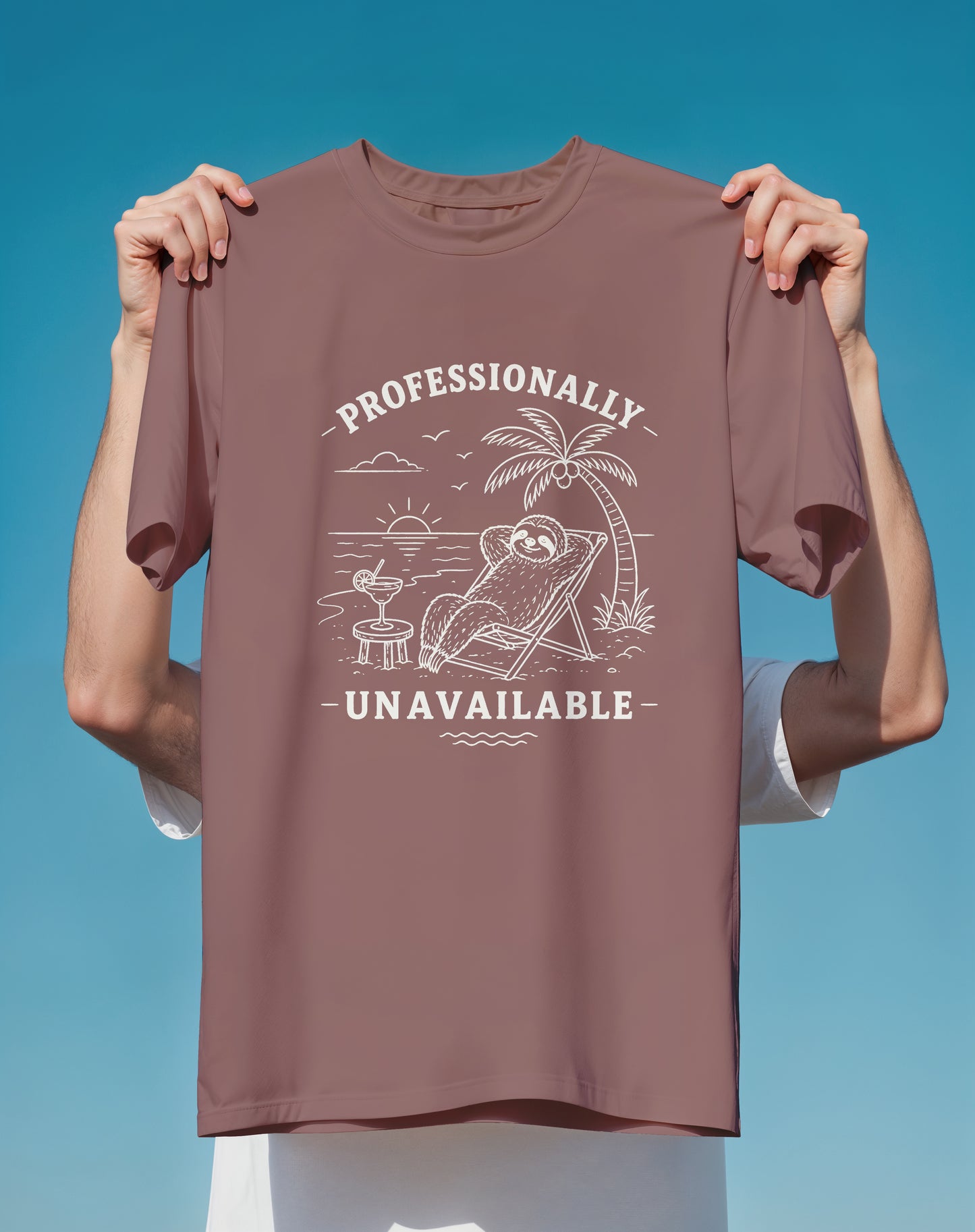 Professionally Unavailable Sloth – garment-dyed relaxed fit tee – Slow Life Club