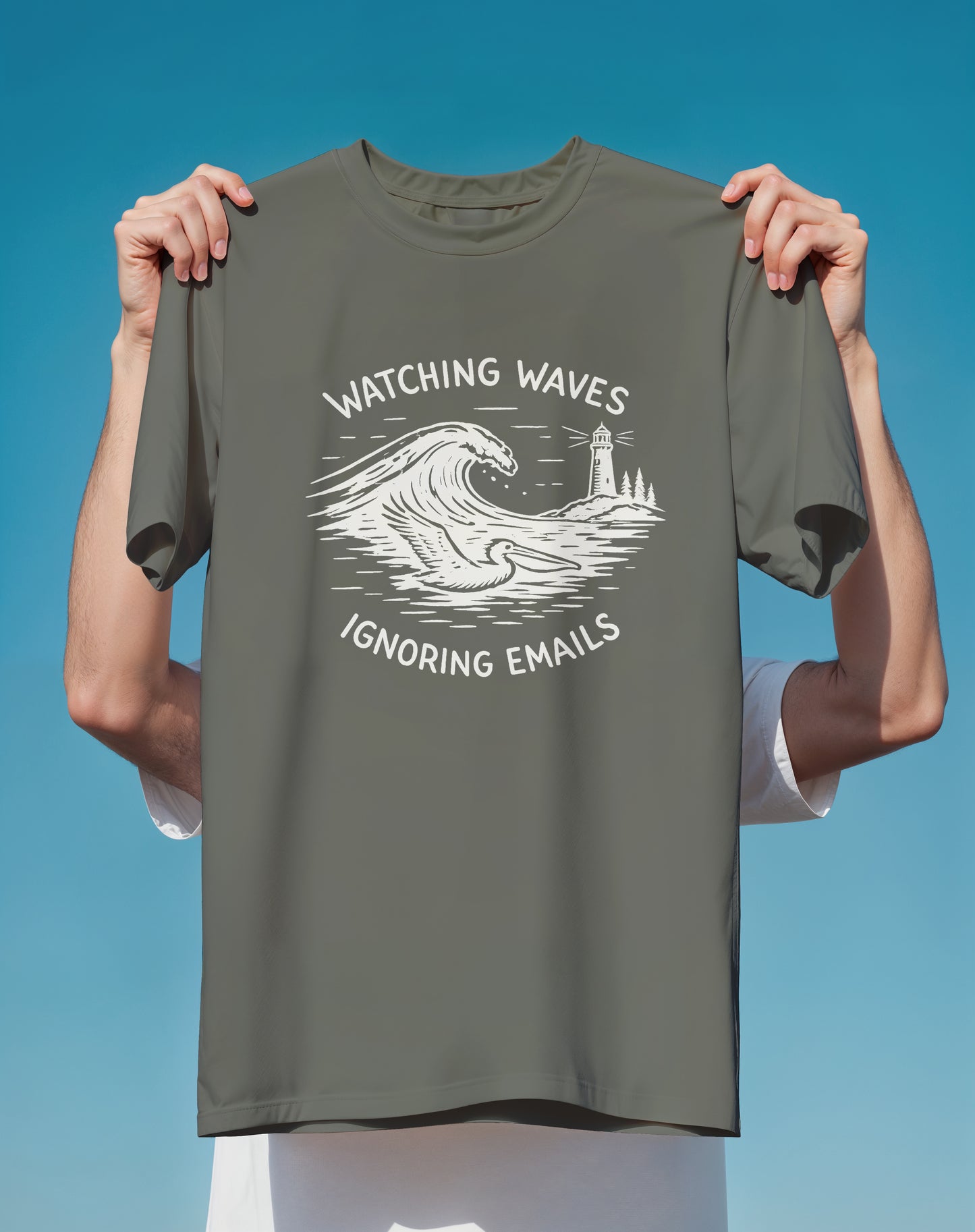 Watching Waves Ignoring Emails Surf – garment-dyed relaxed fit tee – Slow Life Club