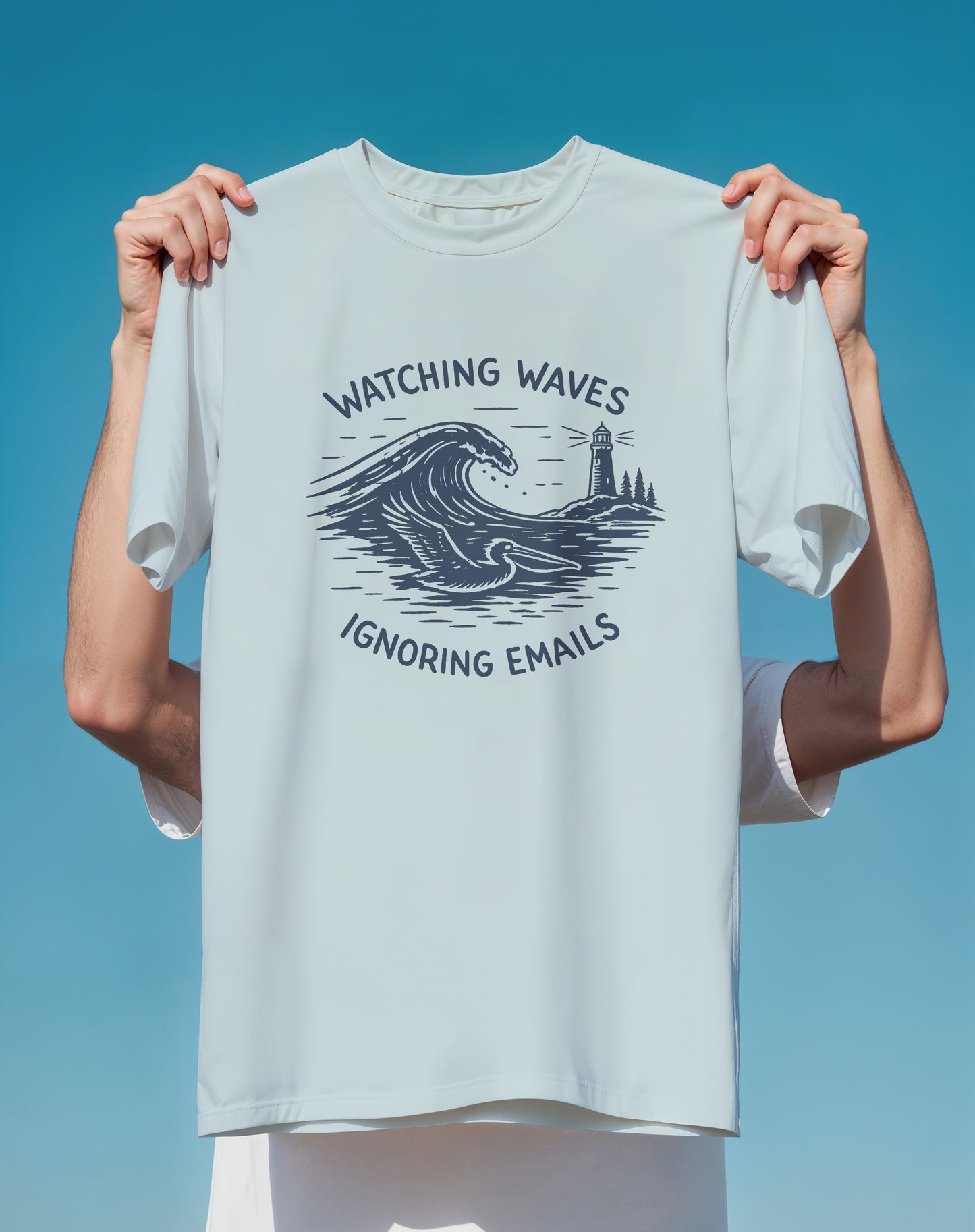 Watching Waves Ignoring Emails Surf – garment-dyed relaxed fit tee – Slow Life Club
