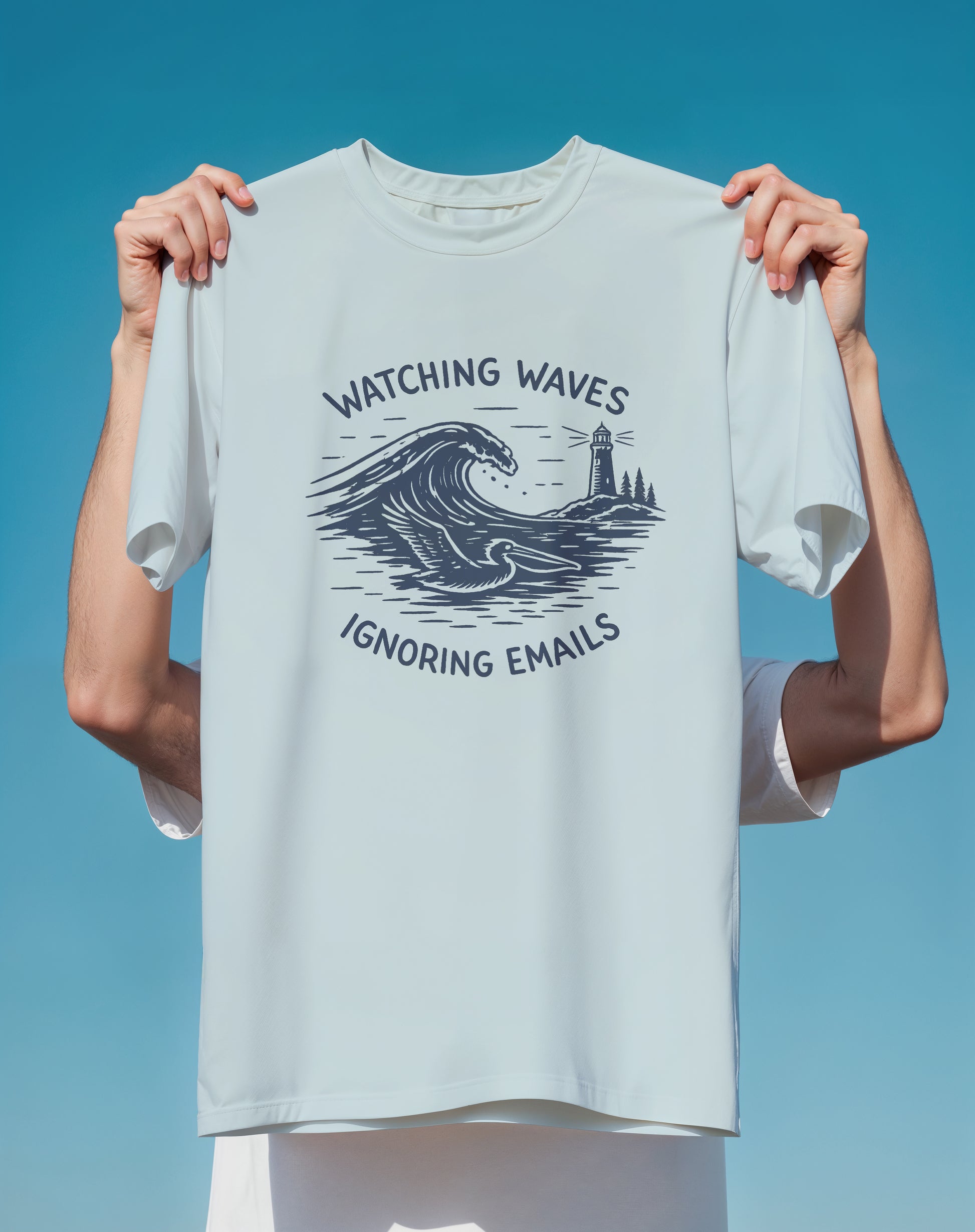 Watching Waves Ignoring Emails Surf – garment-dyed relaxed fit tee – Slow Life Club