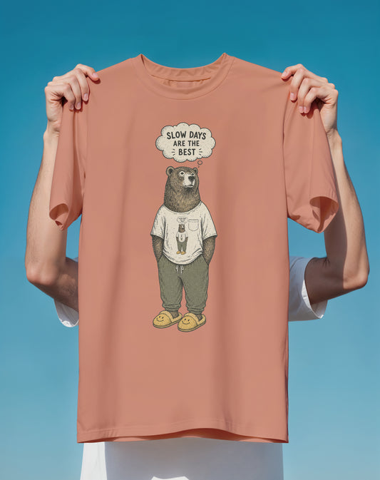 Slow Days Are the Best Bear – Comfort Colors heavyweight graphic tee – Slow Life Club
