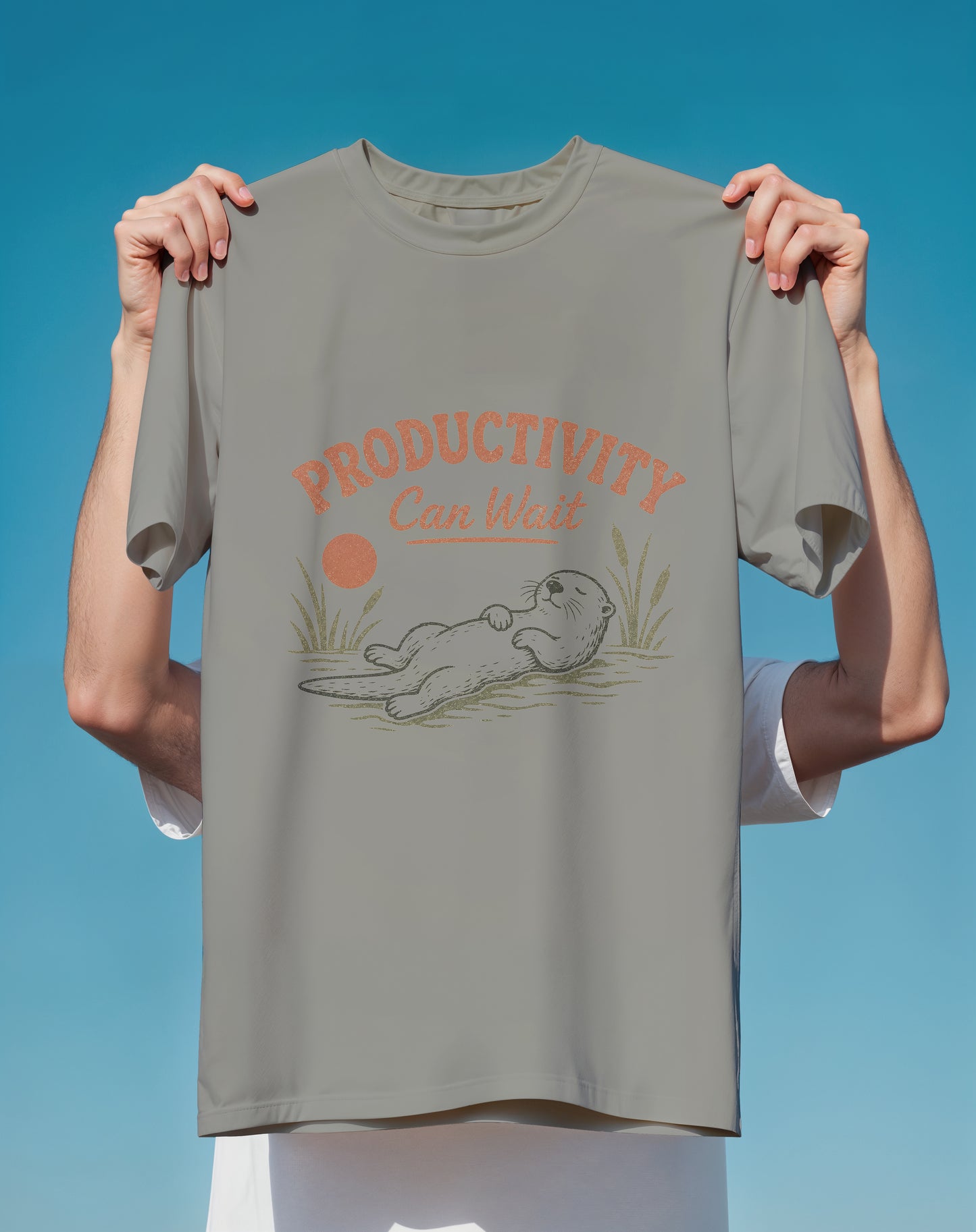 Productivity Can Wait Otter – garment-dyed relaxed fit tee – Slow Life Club
