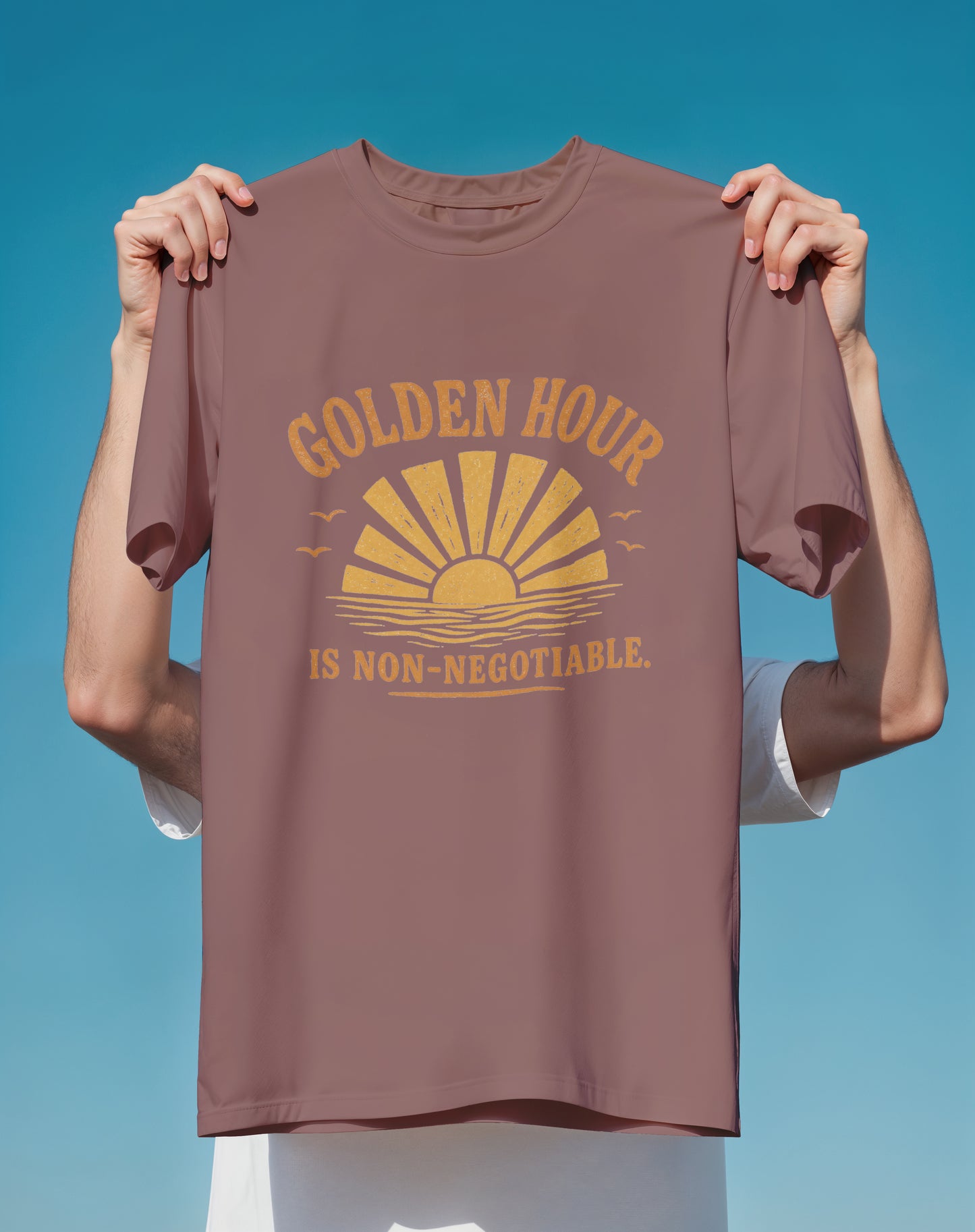 Golden Hour Non-Negotiable – garment-dyed relaxed fit tee – Slow Life Club