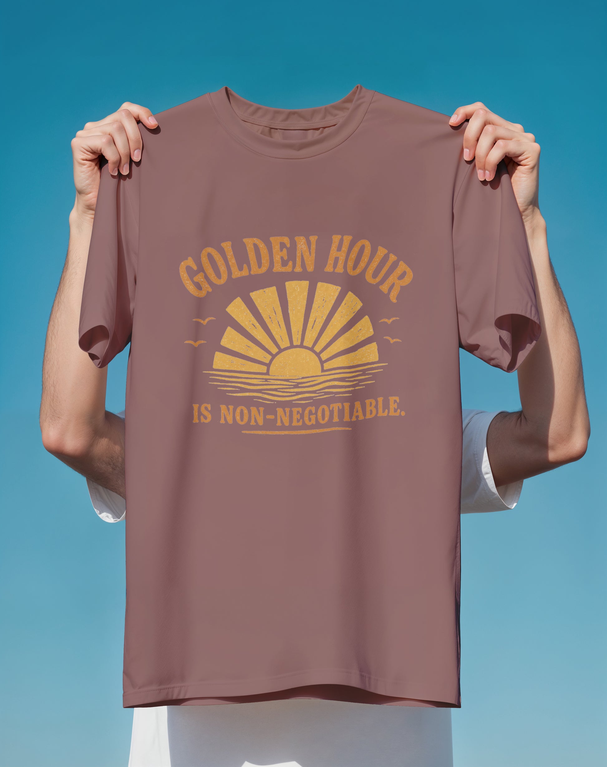 Golden Hour Non-Negotiable – garment-dyed relaxed fit tee – Slow Life Club