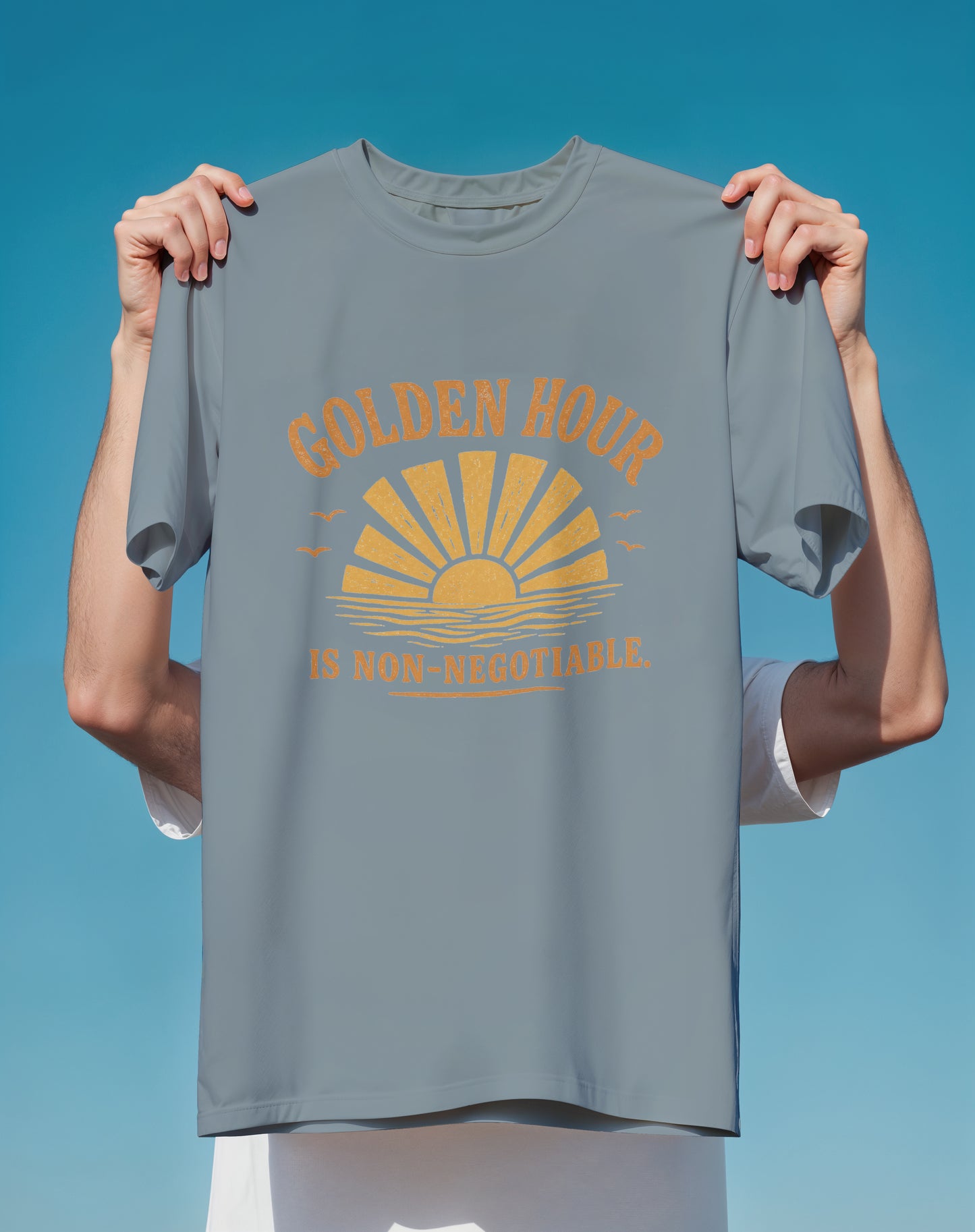Golden Hour Non-Negotiable – garment-dyed relaxed fit tee – Slow Life Club