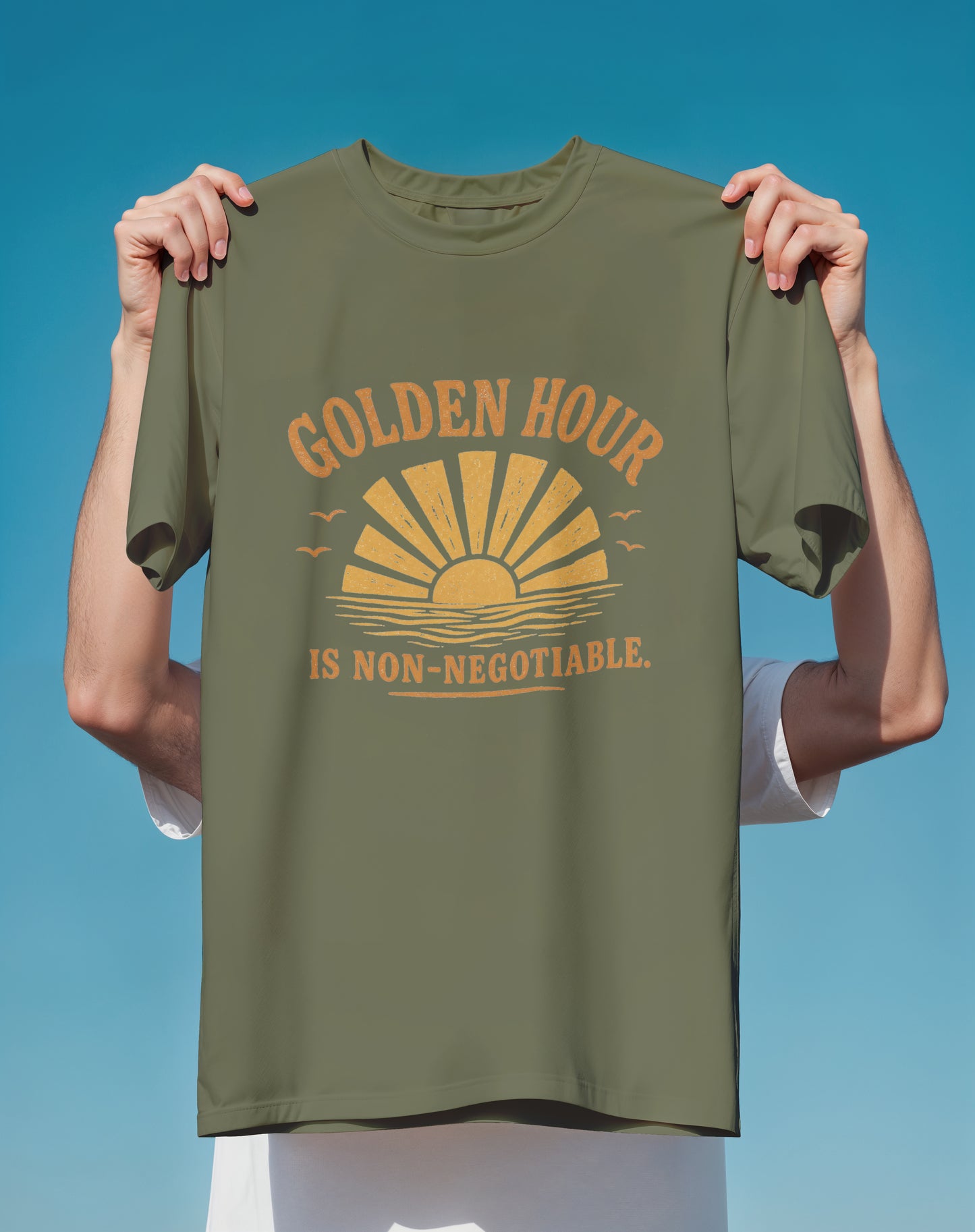 Golden Hour Non-Negotiable – garment-dyed relaxed fit tee – Slow Life Club