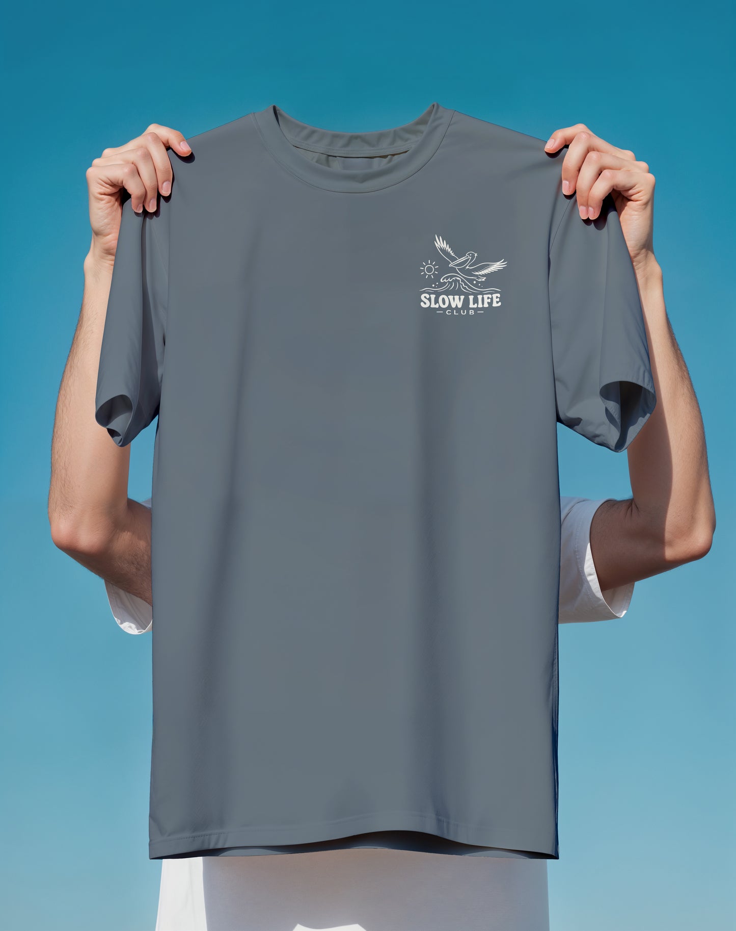 Work Less Surf More Beach – garment-dyed relaxed fit tee – Slow Life Club