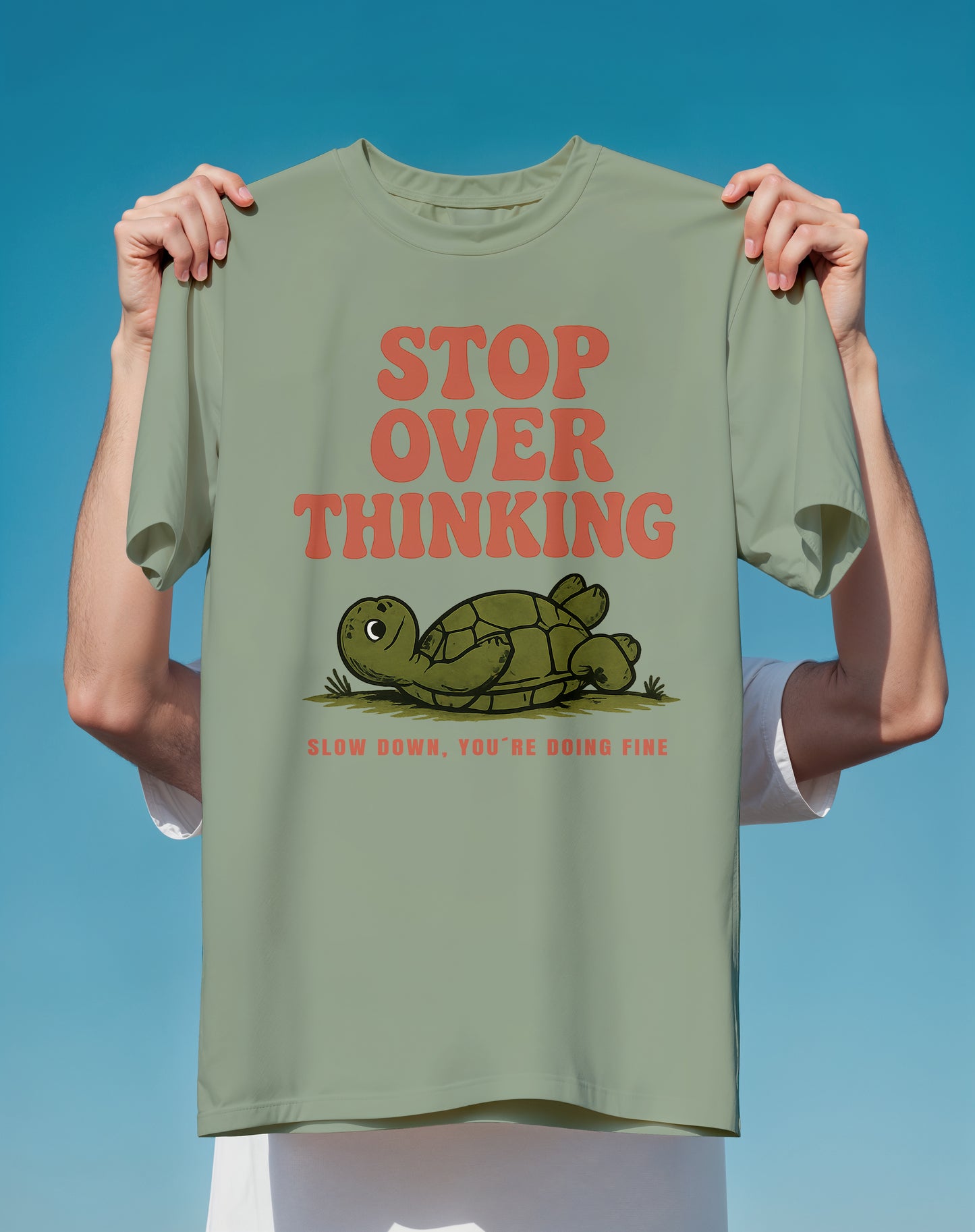 Stop Overthinking Turtle – garment-dyed relaxed fit tee – Slow Life Club