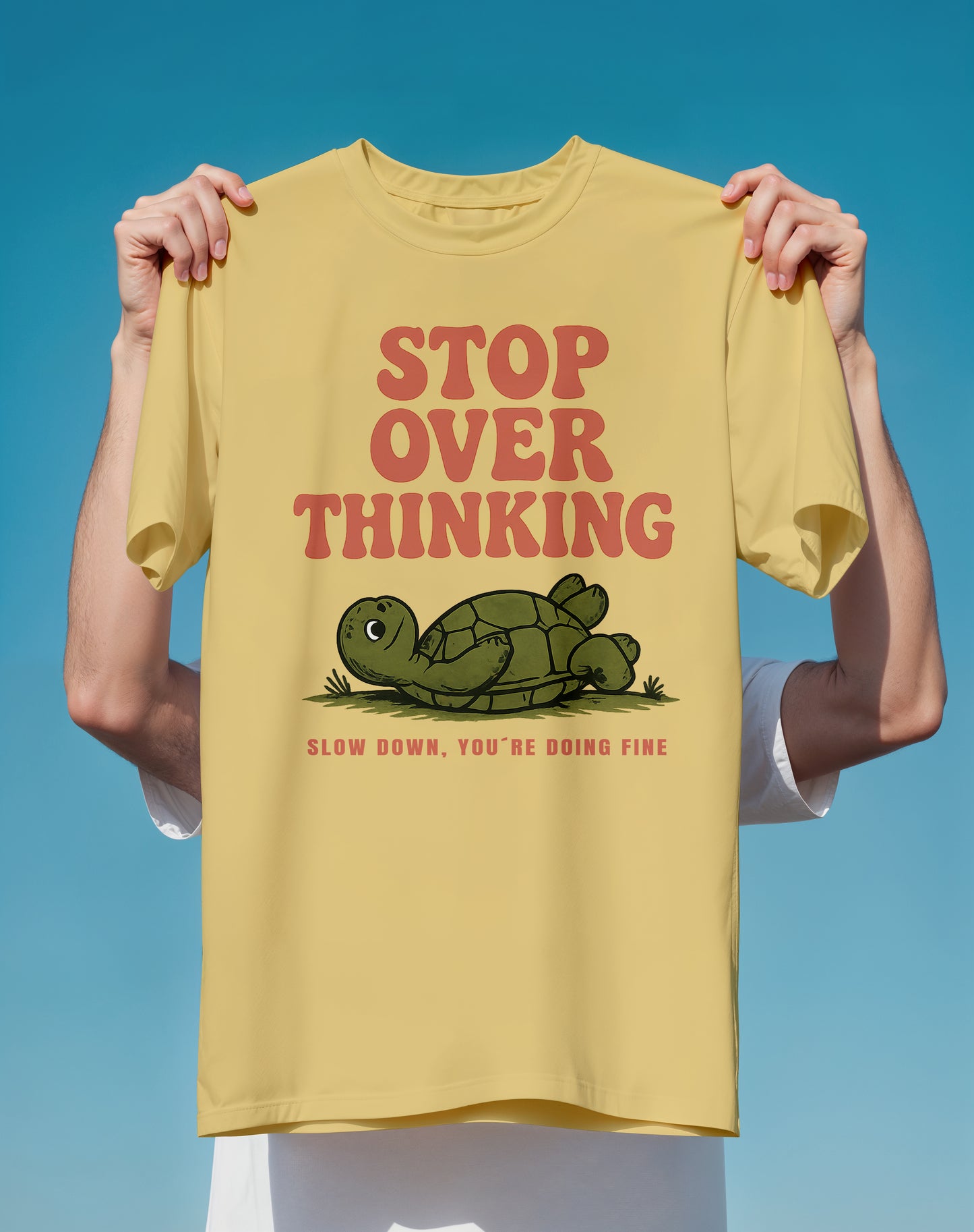 Stop Overthinking Turtle – garment-dyed relaxed fit tee – Slow Life Club