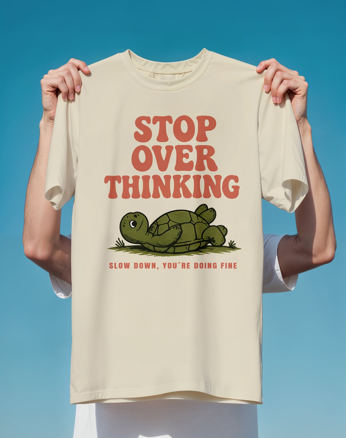 Stop Overthinking Turtle – garment-dyed relaxed fit tee – Slow Life Club