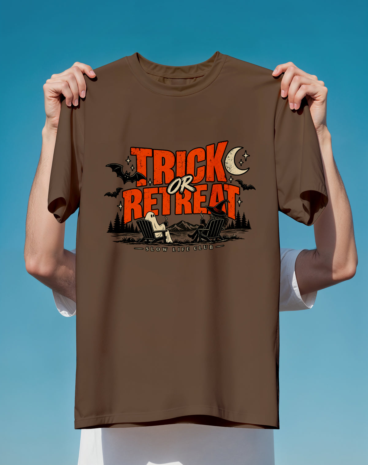 Trick or Retreat T-Shirt — Halloween Camping Graphic Tee