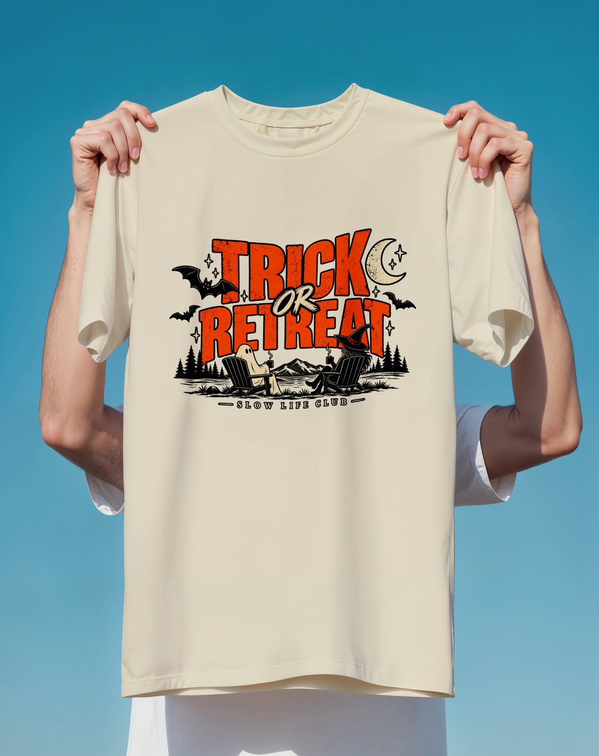 Trick or Retreat T-Shirt — Halloween Camping Graphic Tee