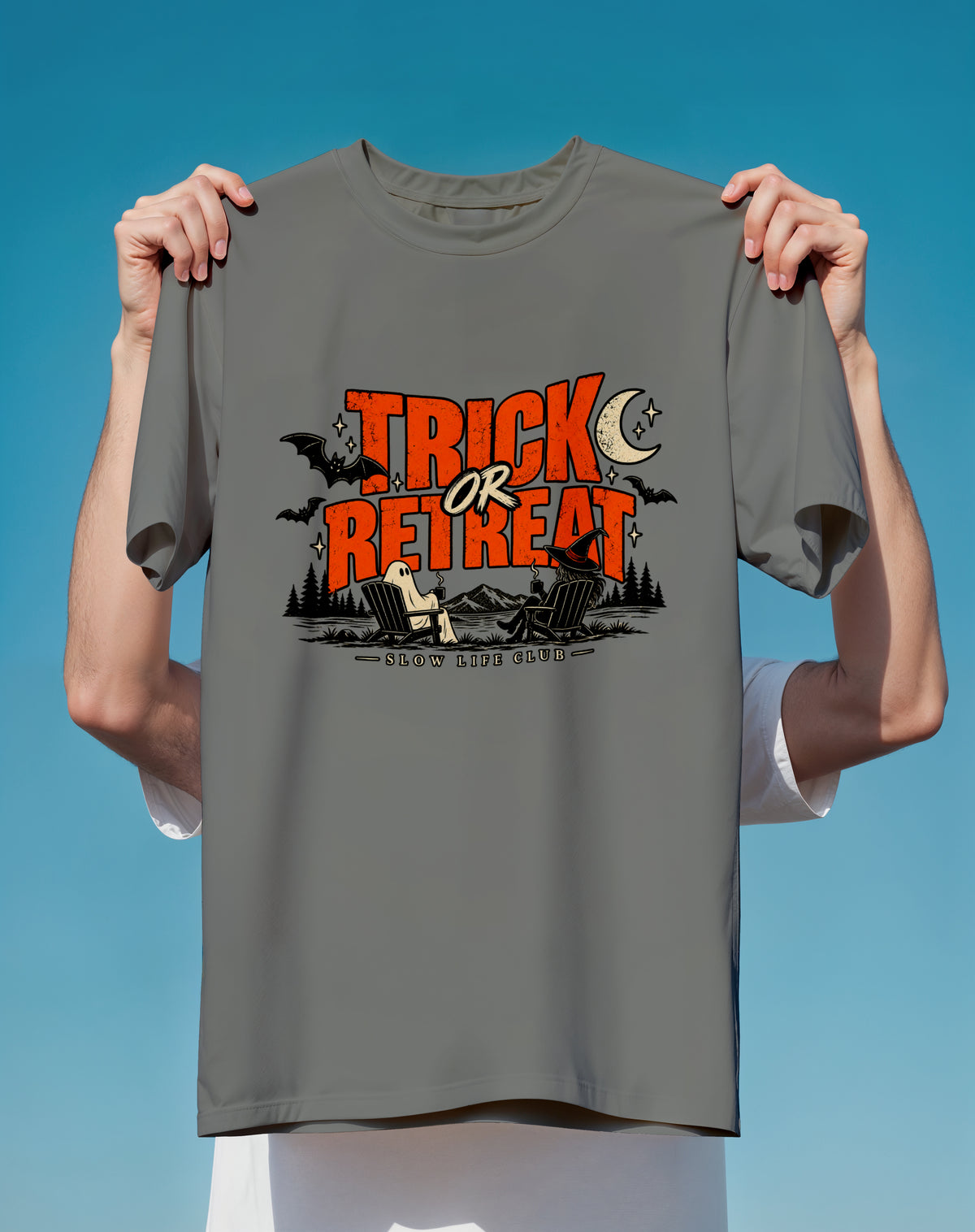 Trick or Retreat T-Shirt — Halloween Camping Graphic Tee