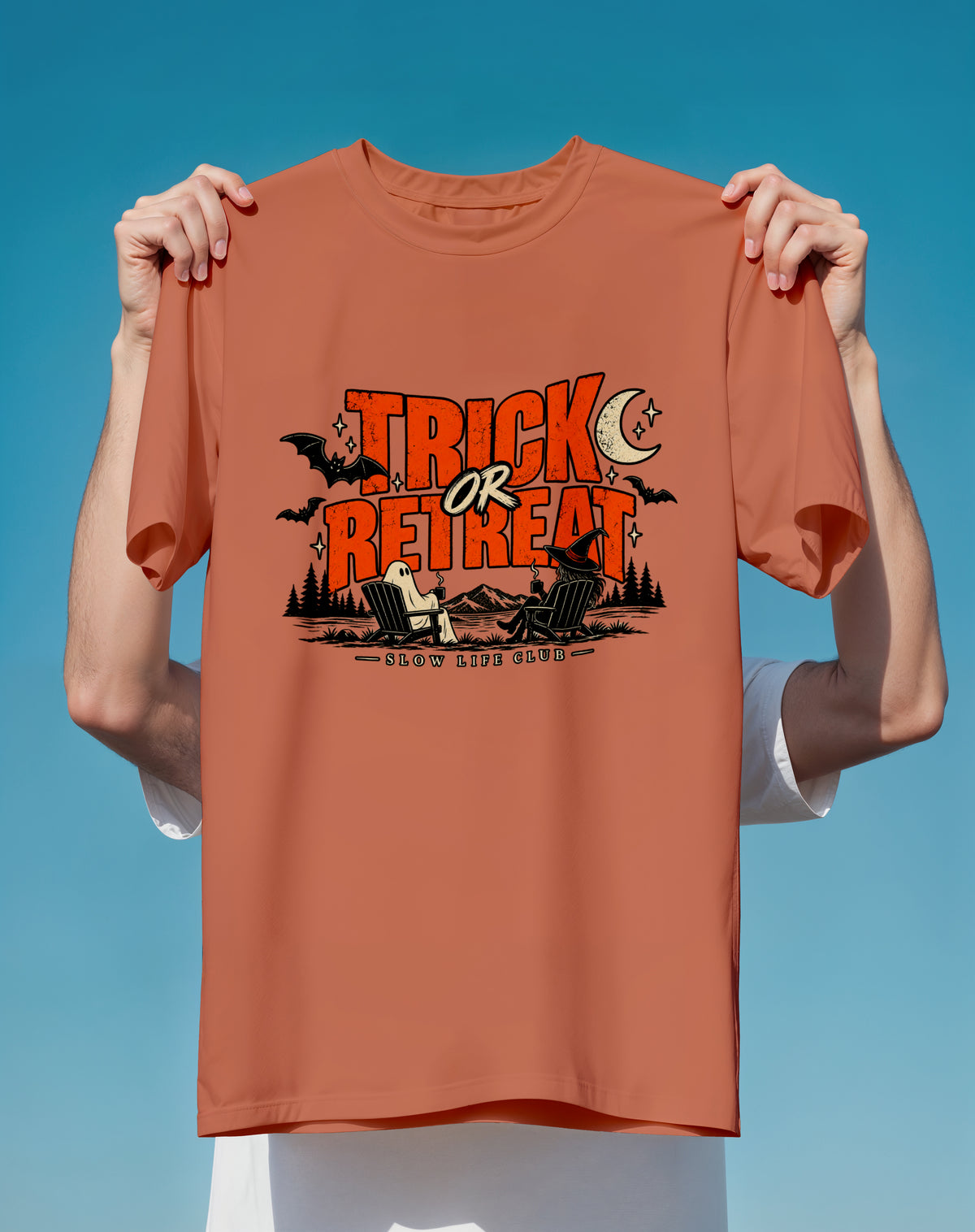 Trick or Retreat T-Shirt — Halloween Camping Graphic Tee