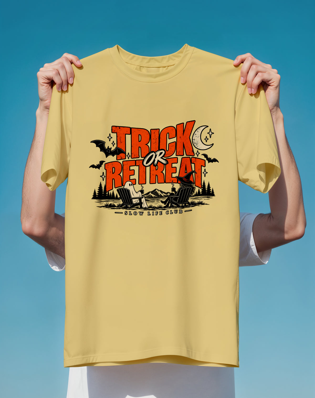 Trick or Retreat T-Shirt — Halloween Camping Graphic Tee